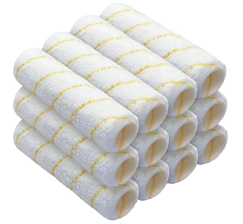Greatandrew 12-Pack Paint Roller Covers 9 Inch, 3/8"" Nap Microfiber Paint Roller Kit for Painting Walls, Ceilings, Houses & DIY Projects on Smooth Textured Surfaces, etc - Image 1
